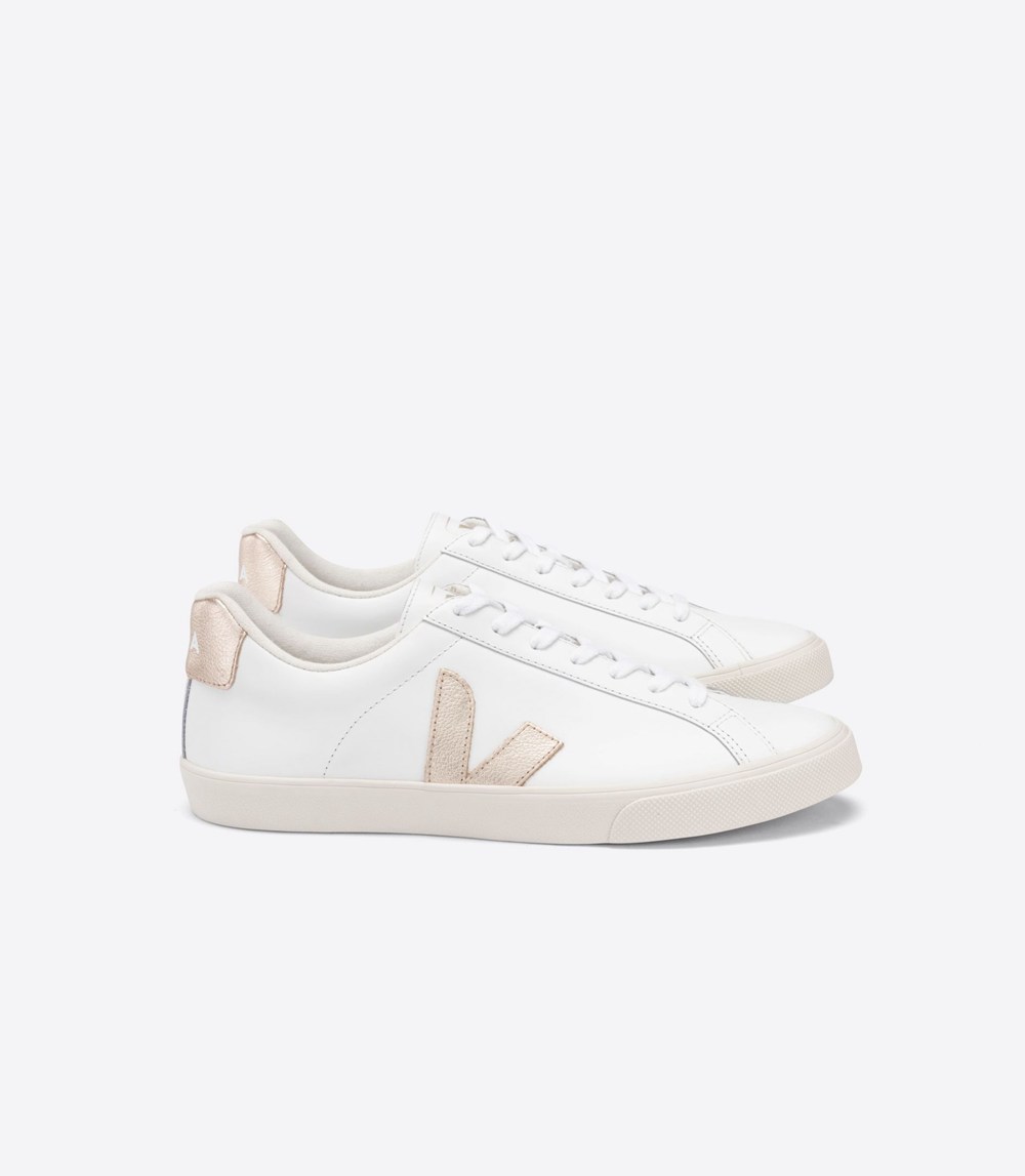 Tenis Veja Mujer - Esplar Cuero - Blancos - 083AXEVPW